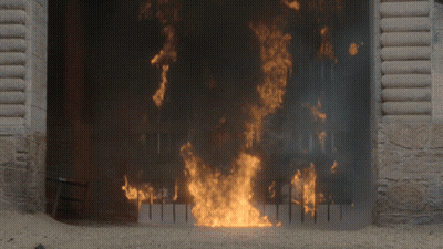 Large Flame Coming Out Of A Doorway GIF