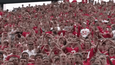 Large Group Of People Watching Game In Stadium GIF