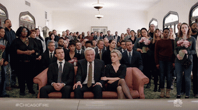 Large Group Sitting On Couch #Chicagofire GIF