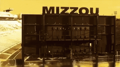 Large Mizzou Sign On Yellow Background GIF