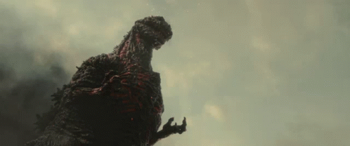 Large Monster In Front Of Cloudy Sky GIF