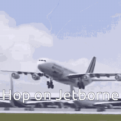 Large Passenger Jet Taking Off Hop On Jetborne GIF