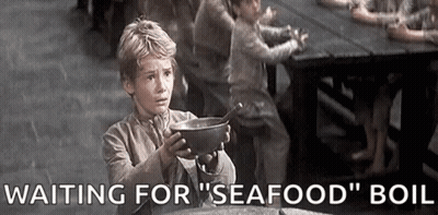 Large Pot Of Crawfish With Spatula Saying Crawfish GIF