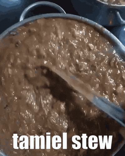 Large Pot Of Tamiel Stew With Spoon GIF