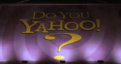 Large Purple Sign Saying Do You Yahoo GIF