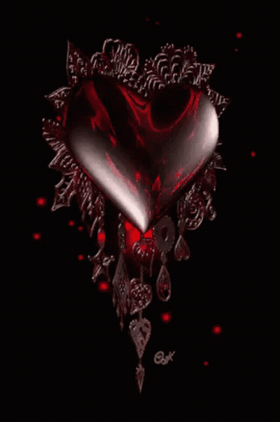 Large Red Heart Surrounded by Keys and Roses