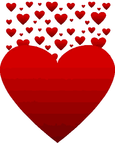 Large Red Heart Surrounded By Smaller Hearts Sticker