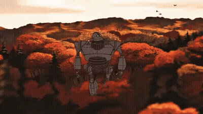 Large Robot Standing In Forest GIF