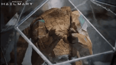 Large Rock In Clear Cube With Hailmary GIF