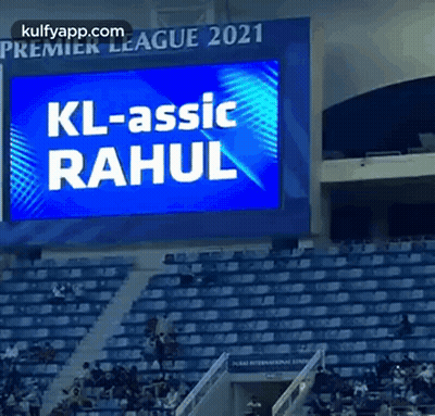 Large Screen In Empty Stadium Says Kl-Assic Rahul GIF
