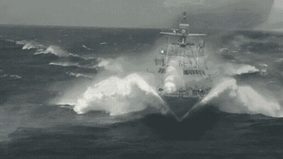 Large Ship In The Middle Of The Ocean GIF