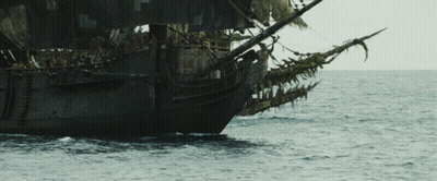 Large Ship With Skull In Ocean GIF