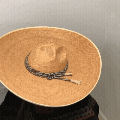 Large Straw Hat With Rope Brim GIF