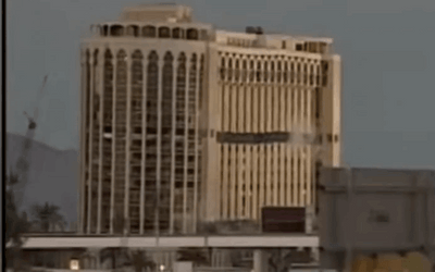 Large Structure Implosion Distant Perspective GIF