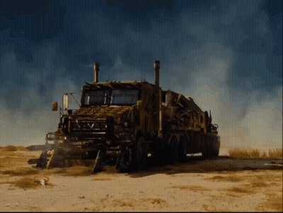 Large Truck With Nissan Logo GIF
