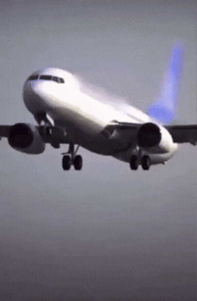 Large White Airplane Flying GIF