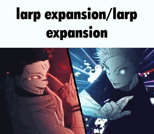 Larp Expansion / Larp Expansion Is Written On The Bottom Of A Picture Of Two Anime Characters GIF