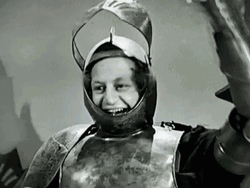 Larry Knight Armor Pie In The Face GIF