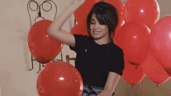 Latex Plain Red Balloon Pop Confetti  GIF