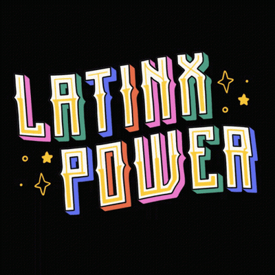 Latinx Power Colorful Letters On Black GIF