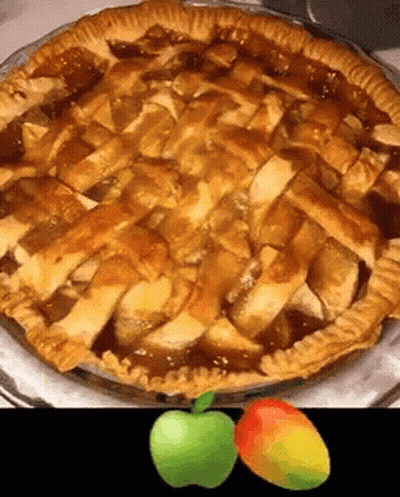 Lattice Apple Pie Next To Apples GIF