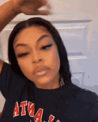 Latto Combing Hair With Hands GIF