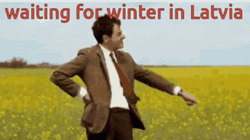 Latvia Winter Waiting Mr. Bean GIF