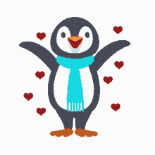 Laughing And Jumping Penguin GIF