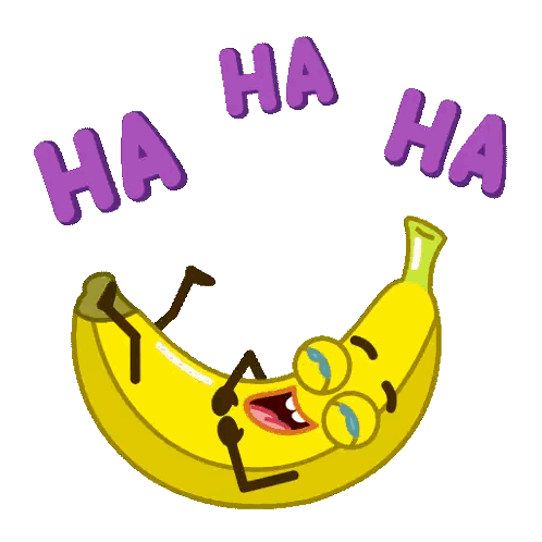 Laughing Banana Saying Ha Ha Ha Sticker