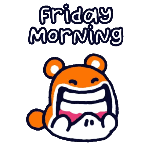 Laughing Bear Saying Friday Morning Sticker