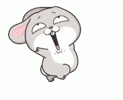 Laughing Cartoon Cute Rabbit Running Around GIF