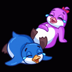 Laughing Cartoon Happy Crying Birds GIF