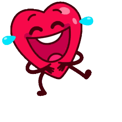 Laughing Cartoon Heart With Tears Sticker