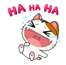Laughing Cat Saying Ha Ha Ha Sticker