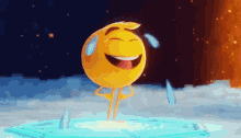 Laughing & Crying Emoji Being Burned By Lava GIF