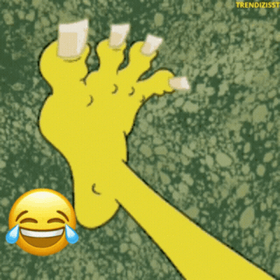 Laughing Emoji Next To Foot GIF