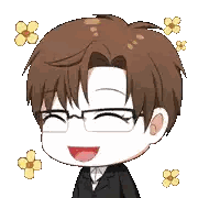 Laughing Man In Glasses Sticker