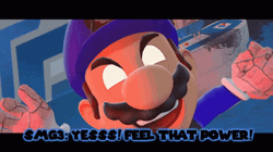 Laughing Mario I Got The Power GIF