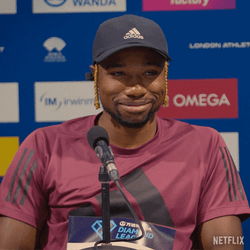 Laughing Noah Lyles During Interview GIF