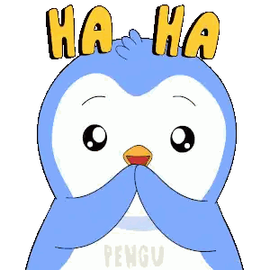 Laughing Penguin Saying Ha Ha Sticker