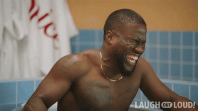 Laughing Shirtless Man In Bathtub GIF