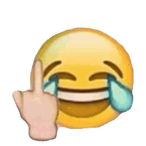 Laughing Smiley Tears And Hand Pointing Sticker