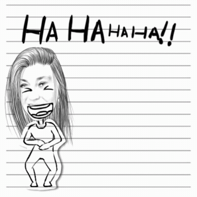 Laughing Woman Drawing With Ha Ha Ha GIF