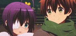 Lauging Anime Couple Yuuta Rikka GIF