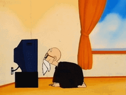 Launch Hitting Master Roshi On The Head GIF