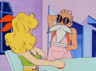 Launch Throwing Juice At Master Roshi GIF