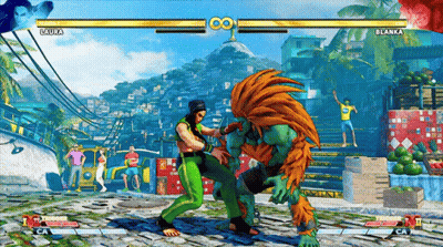 Laura And Blanka Fighting Video Game GIF