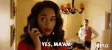 Laura Harrier Telephone Call Yes Ma'am GIF