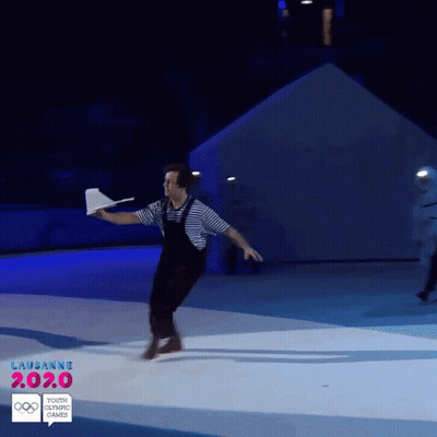Lausanne 2020 Youth Olympic Games Clown On Ice GIF