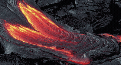 Lava Flowing From Volcano GIF